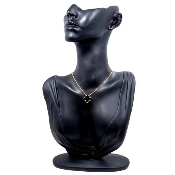 Van Cleef Arpels Vintage Alhambra Onyx Necklace 18K YG 750 90271430 - Picture 4 of 11